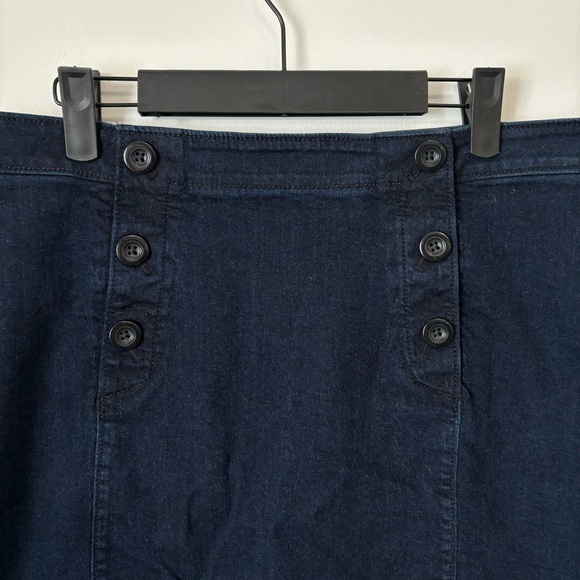 LOFT Dark Wash Denim Sailor Mini Skirt - Picture 5 of 9